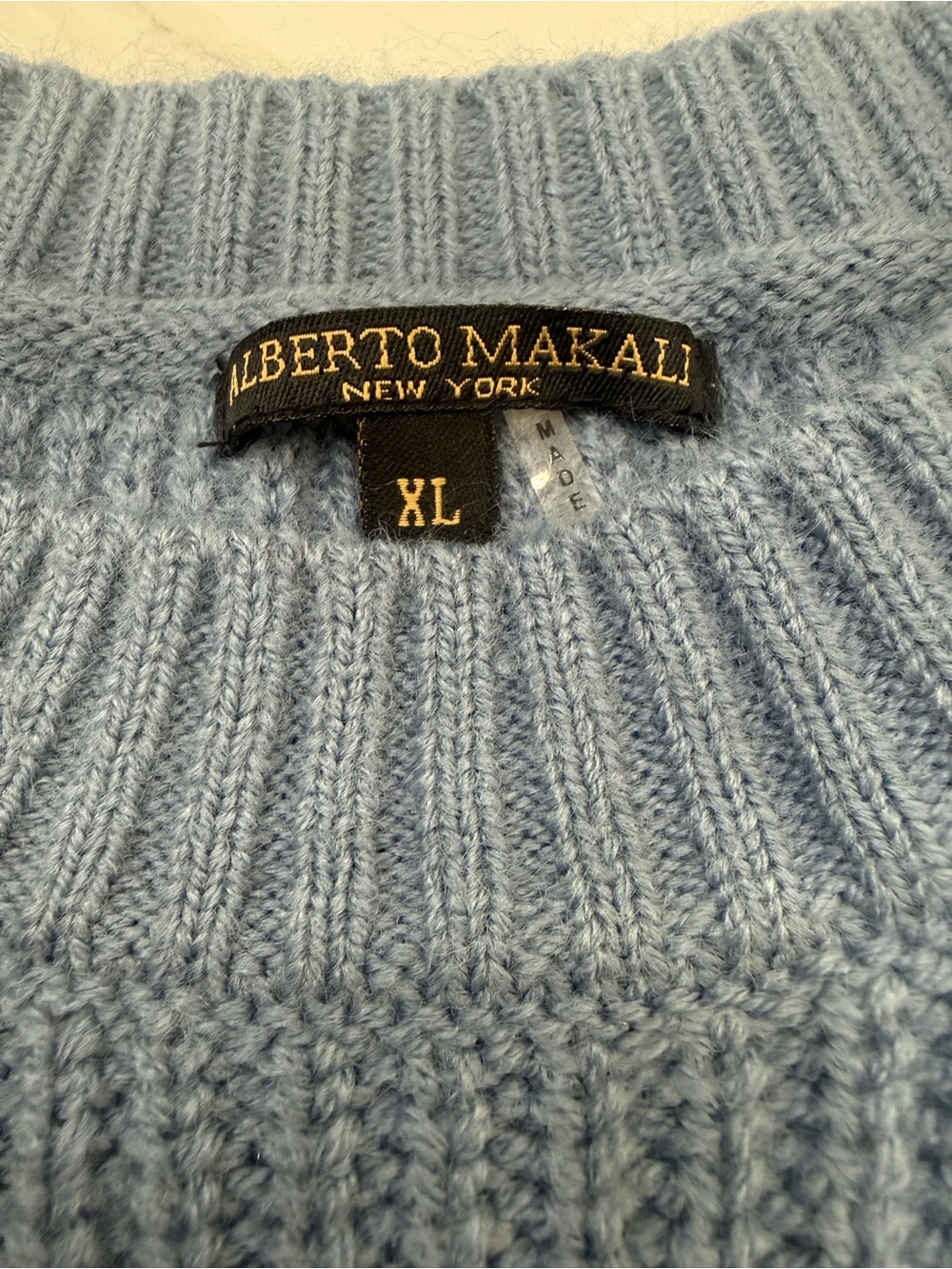 Periwinkle Blue Feather-Trim Crewneck Sweater - Picture 4 of 5